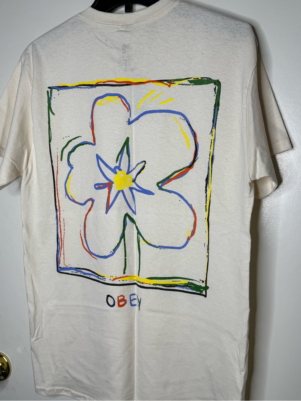 Obey Men’s Cream Floral Graphic Tee